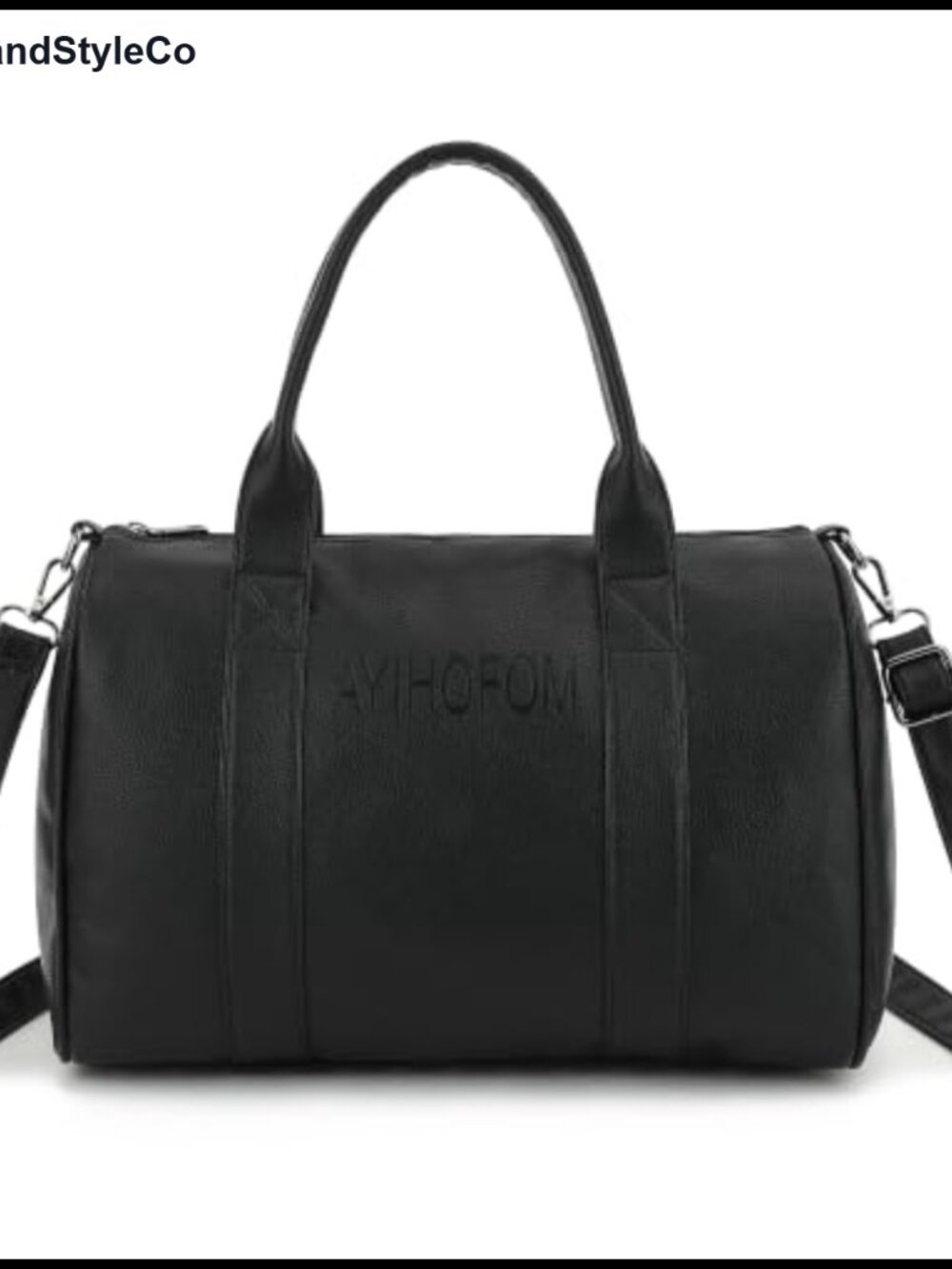 Large Vegan Leather Boston Bag Travel Satchel Shoulder Crossbody Purse
